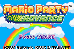 Mario Party Advance title screen for GameBoy Advance